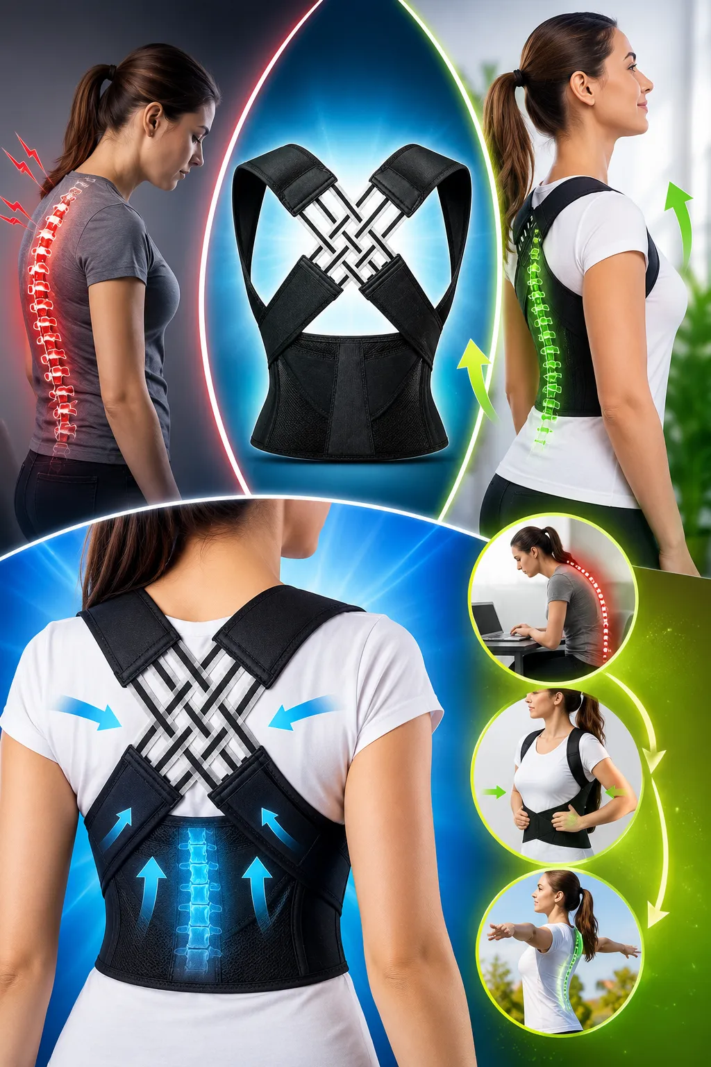SpineCorrect® - Soporte Postural Inteligente de Fuerza Cruzada
